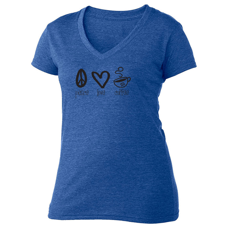 Tultex 244 / Ladies’ Poly-Rich Blend V-Neck Tee - a3731HeatherRoyal