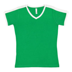 LAT Women’s Retro Ringer Fine Jersey V-Neck Tee - 69637_f_fl