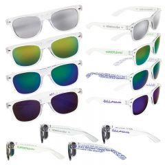 Mirrored Lens Sunglasses with Full Arm Imprint - A3767