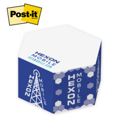 Post-it® Custom Printed Notes Cubes — Hexagon Half Cube - CBHEXH 8211 Post-it Custom Printed Notes Cubes Hexagon Half Cube