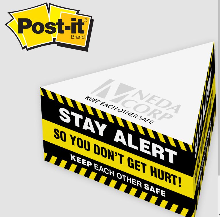 Post-it®Custom Printed Triangle Half Cube - a3753
