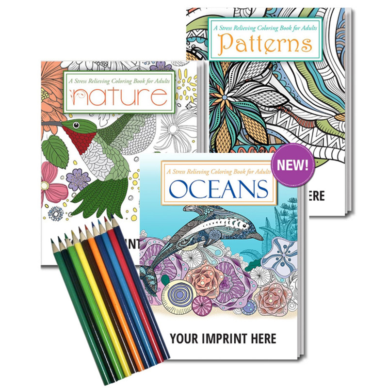 Adult Coloring Book Gift Pack with Colored Pencils - a3887