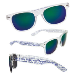 Mirrored Lens Sunglasses with Full Arm Imprint - e1