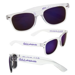 Mirrored Lens Sunglasses with Full Arm Imprint - e2