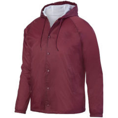 Augusta Sportswear Hooded Coach’s Jacket - maroon-240215240