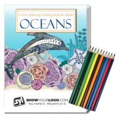 Oceans Stress Relief Coloring Book with Colored Pencils Set - oceans