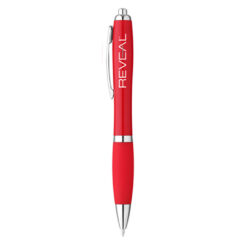 Curvy Cloud Plastic Ballpoint Pen - red