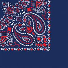 Traditional Paisley Bandanna - redwhiteblue