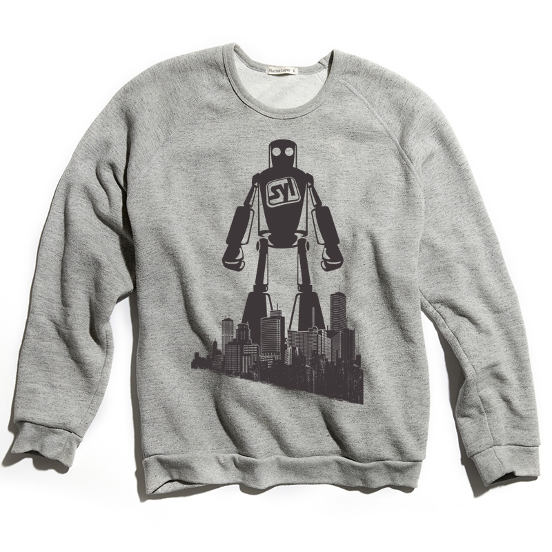Marine Layer Men’s Sherpa Crew Pullover with Your Custom Imprint - A3927HeatherGrey
