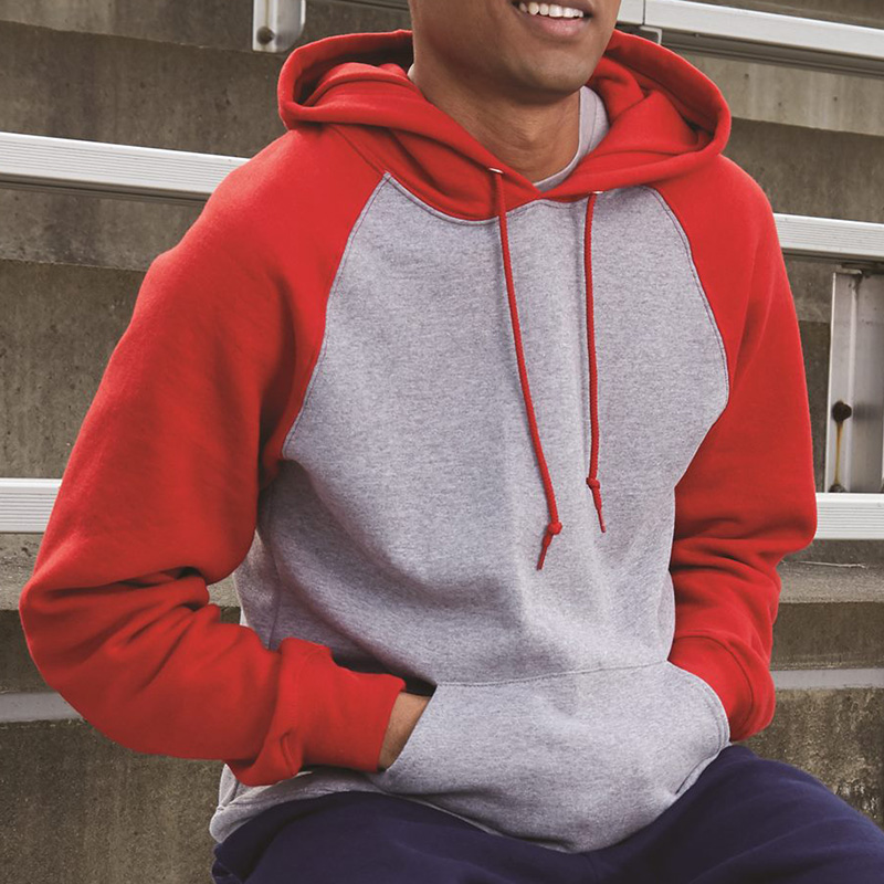 Russell Athletic Dri Power® Colorblock Raglan Hooded Pullover Sweatshirt - A3939