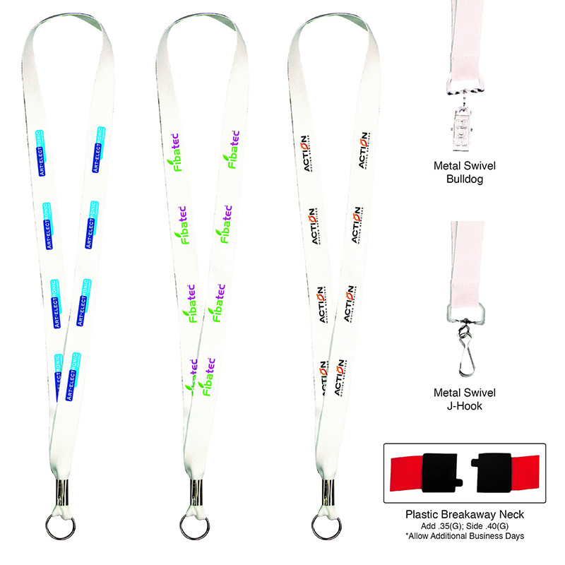 White Lanyard with Full Color Imprint - a3958
