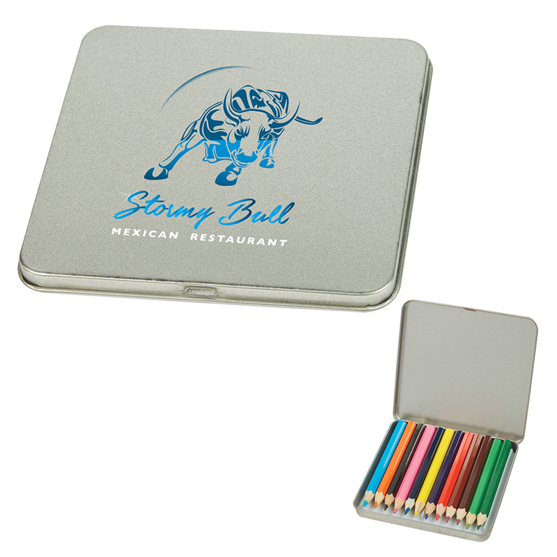 Tin of 12 Colored Pencils - a3977