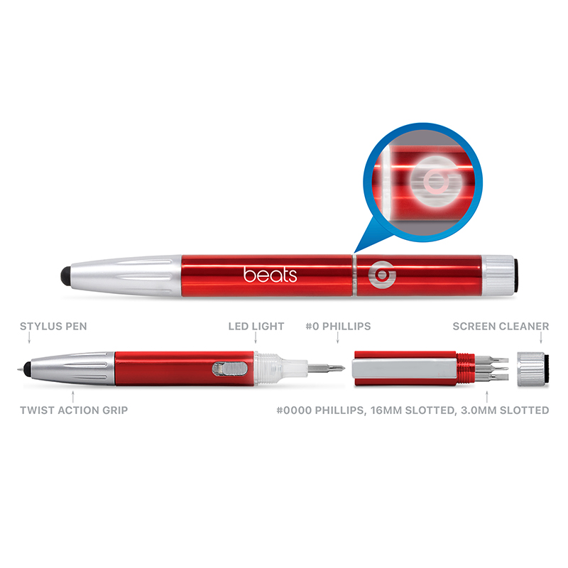 Lighted Logo Pen - 1273_Metalic-Red_16050
