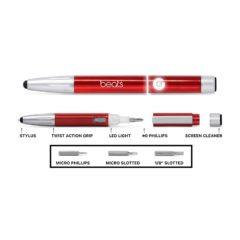8 in 1 Lighted Logo Pen - 1273_Metalic-Red_16050