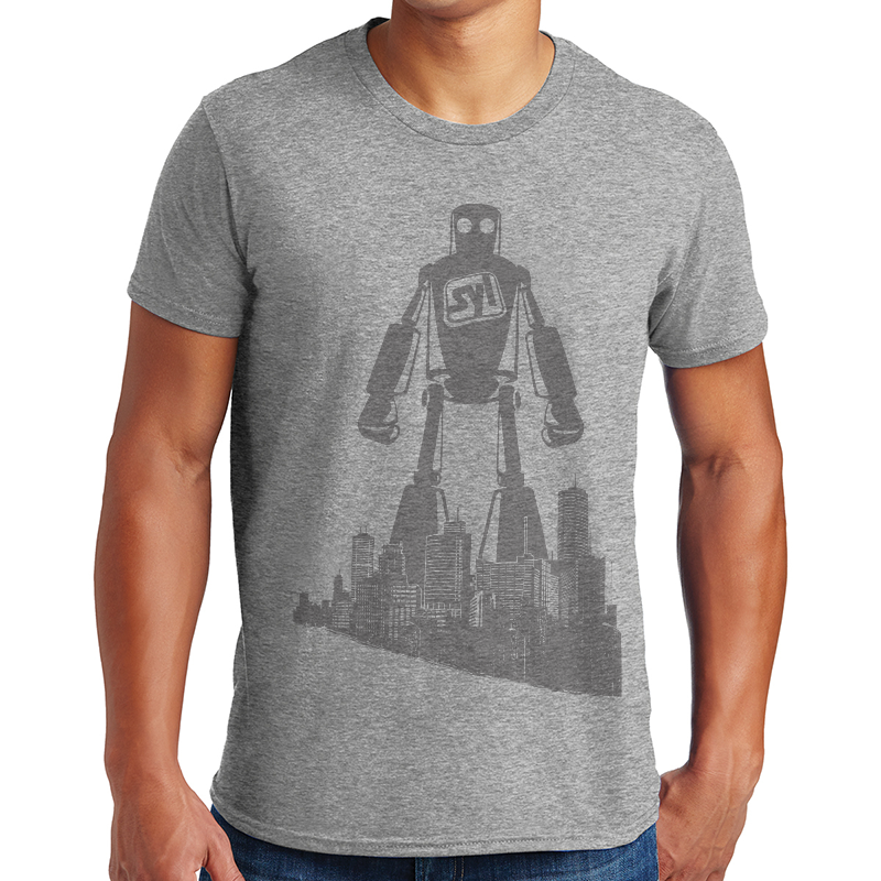 Hanes® Perfect-T® Cotton T-Shirt - 3683-LightSteel-1-4980LightSteelModelFront-1200W