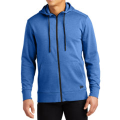 New Era® Tri-Blend Fleece Full-Zip Hoodie - 8593-RoyalHt-1-NEA511RoyalHtModelFront3-1200W