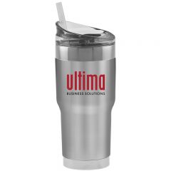 Impulse Series Vacuum Insulated Tumbler with Straw – 27 oz - a4038silver