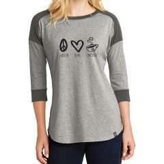 New Era® Ladies Heritage Blend 3/4-Sleeve Baseball Raglan Tee - lneagraphite