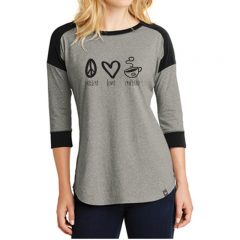 New Era® Ladies Heritage Blend 3/4-Sleeve Baseball Raglan Tee - lnearainstormgrey