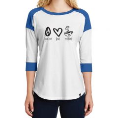 New Era® Ladies Heritage Blend 3/4-Sleeve Baseball Raglan Tee - lnearoyal_white