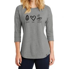 New Era® Ladies Heritage Blend 3/4-Sleeve Baseball Raglan Tee - lneashadow_grey_heather