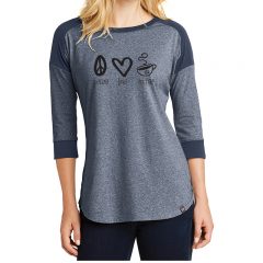 New Era® Ladies Heritage Blend 3/4-Sleeve Baseball Raglan Tee - lneatrue__navy