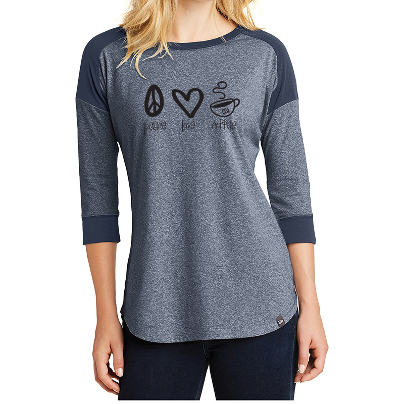 New Era® Ladies Heritage Blend 3/4-Sleeve Baseball Raglan Tee - lneatrue__navy
