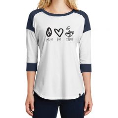 New Era® Ladies Heritage Blend 3/4-Sleeve Baseball Raglan Tee - lneatrue_navy_white