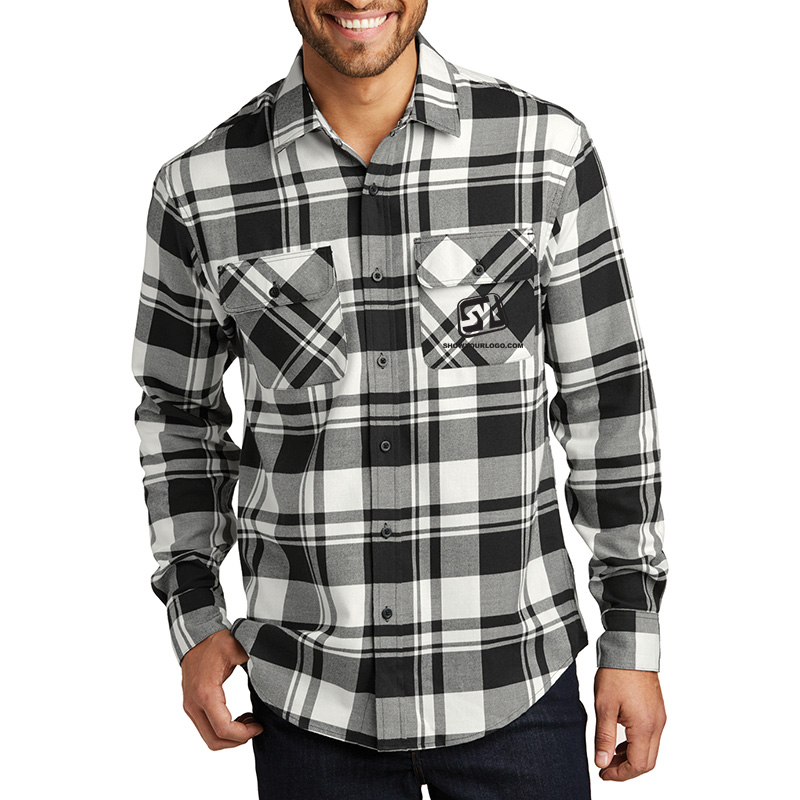 Port Authority® Plaid Flannel Shirt - w668snow_white