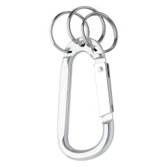 8mm Carabiner with Triple Split Ring - 2090_SIL_Laser