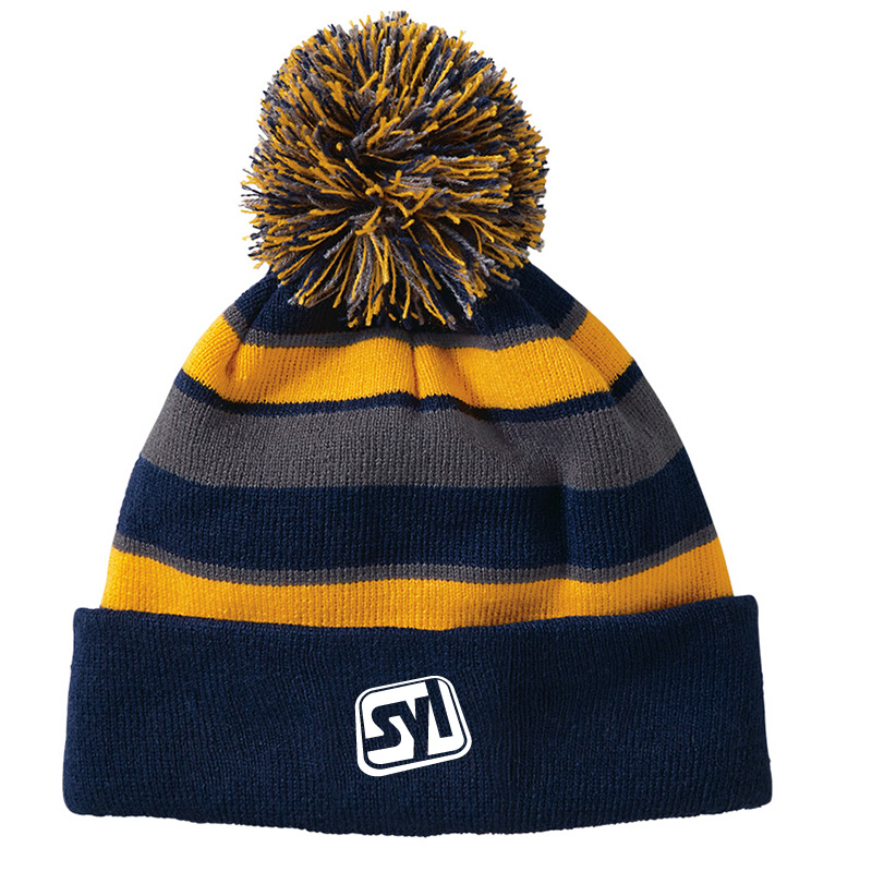 Holloway Acrylic Rib Knit Comeback Beanie - 223835navy_lightgold_graphite