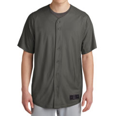 New Era® Diamond Era Full-Button Jersey - 8582-Graphite-1-NEA220GraphiteModelFront3-1200W