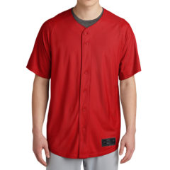 New Era® Diamond Era Full-Button Jersey - 8582-Scarlet-1-NEA220ScarletModelFront3-1200W