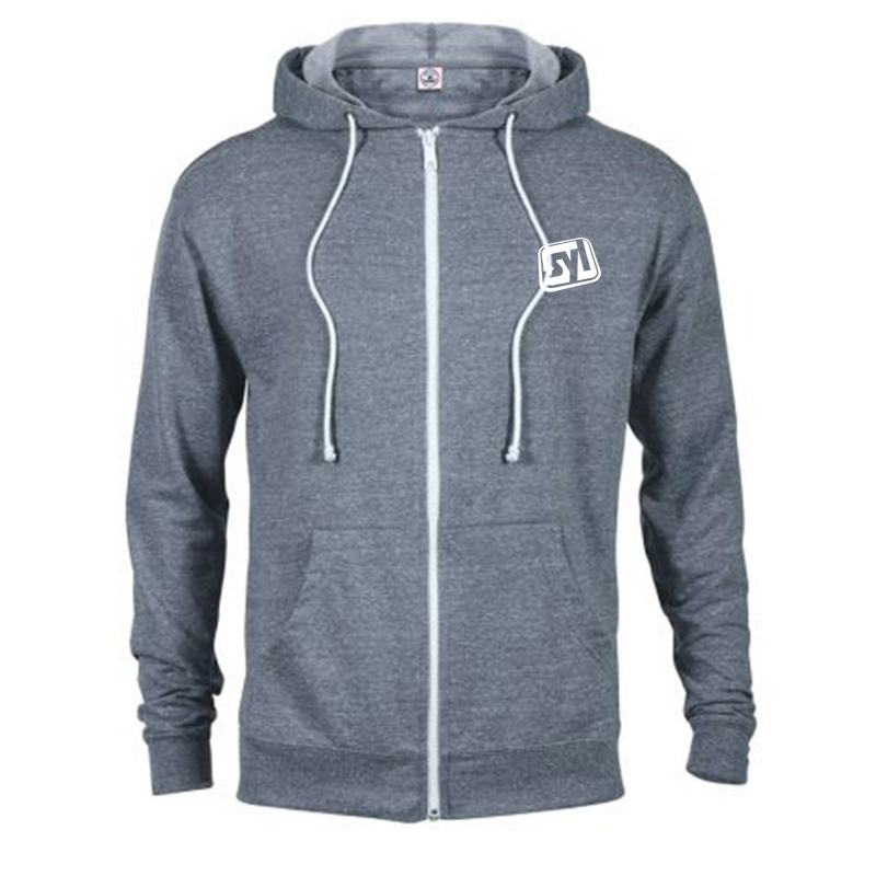 Unisex Snow Heather French Terry Zip Hoodie - Show Your Logo