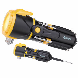 12-in-1 Multi-Tool Flashlight - M0240 Black with Yellow