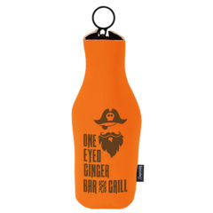 KOOZIE® Neoprene Zip-Up Bottle Kooler - beer cover orange
