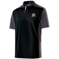 Holloway Adult Polyester Closed-Hole Division Polo - 222486blackcarbonwhite