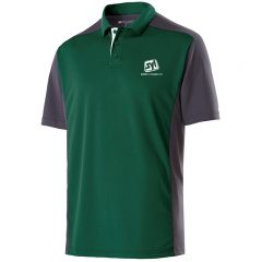 Holloway Adult Polyester Closed-Hole Division Polo - 222486forestcarbonwhite