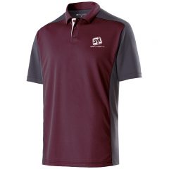 Holloway Adult Polyester Closed-Hole Division Polo - 222486marooncarbonwhite