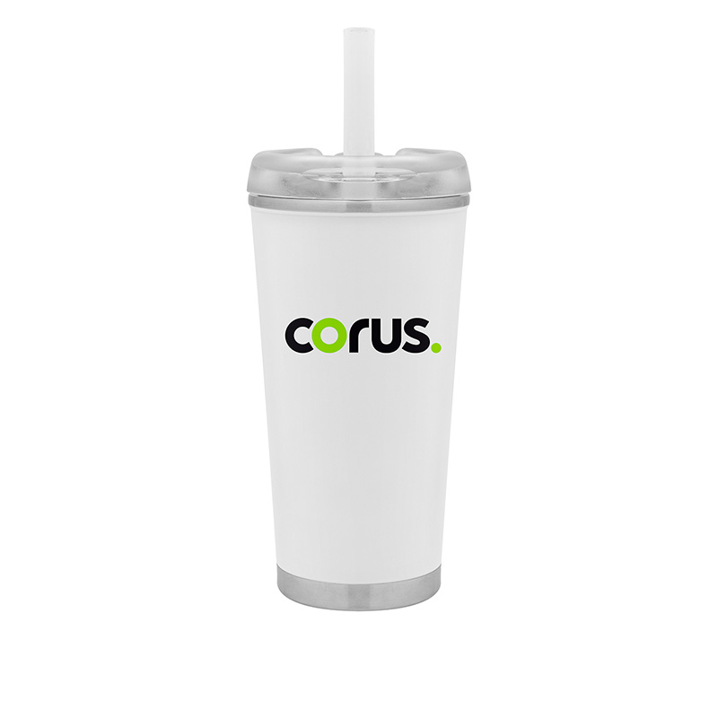Brooklyn Vacuum Insulation Stainless Steel Tumbler – 16 oz - 93571white
