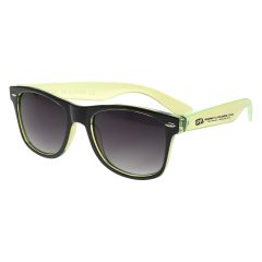 Two-Tone Translucent Malibu Sunglasses - 6264_BLKTRNGRNSIDE