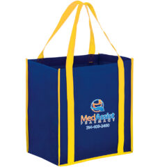 Two-Tone Non-Woven Tote Bag with Poly Board Insert - CT12813EV_Navy_Yellow