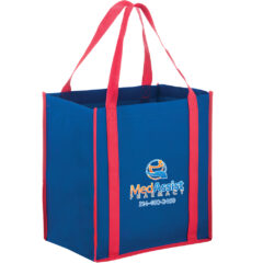 Two-Tone Non-Woven Tote Bag with Poly Board Insert - CT12813EV_Royal_Red