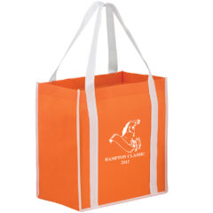 Two-Tone Non-Woven Tote Bag with Poly Board Insert - CT12813_Orange_White_Imprint
