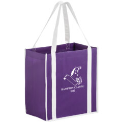 Two-Tone Non-Woven Tote Bag with Poly Board Insert - CT12813_Purple_White_Imprint