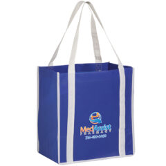 Two-Tone Non-Woven Tote Bag with Poly Board Insert - CT12813_Royal_White_COL_EVO
