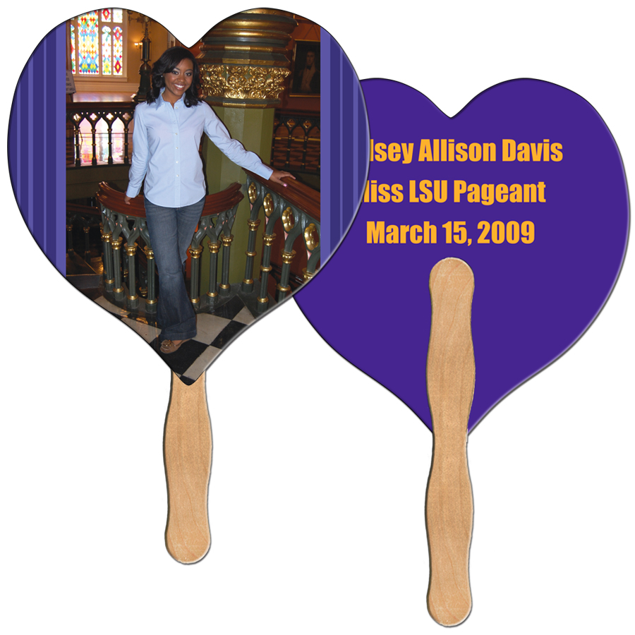 Heart Hand Fan–Full Color (2 Sides) - LF-10