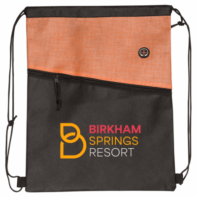 Tonal Heathered Non-Woven Drawstring Backpack 8211 Orange