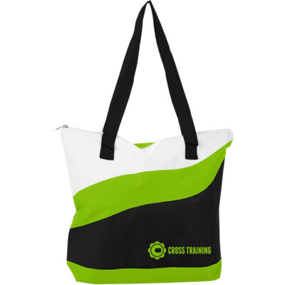 Wave Tote_White_Lime Green_Black