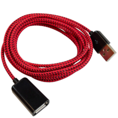 Braided Long Cable - braidedcablered